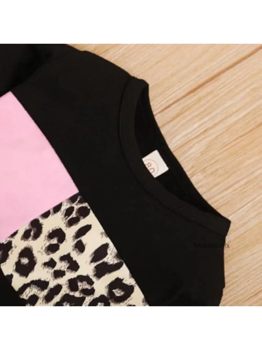 Toddler Girl Leopard Print Long Sleeve Sweatshirt and Pants Set 2 Piece
